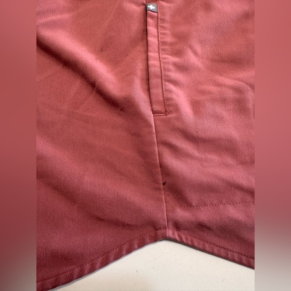 Figs Womens Rafaela Oversized Scrub Top Madarin Collar Mauve Size Large - Picture 7 of 9